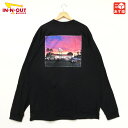 ★10%オフ クーポン 4/30 14時まで★インアンドアウトバーガー IN-N-OUT BURGER CALIFORNIA SUNSET BLACK L/S TEE　インアンドアウトバーガー カリフォルニア サンセット プリント ロンT　長袖 Tシャツ 両面プリント　サイズ：XXL　ブラック 新品 mellow