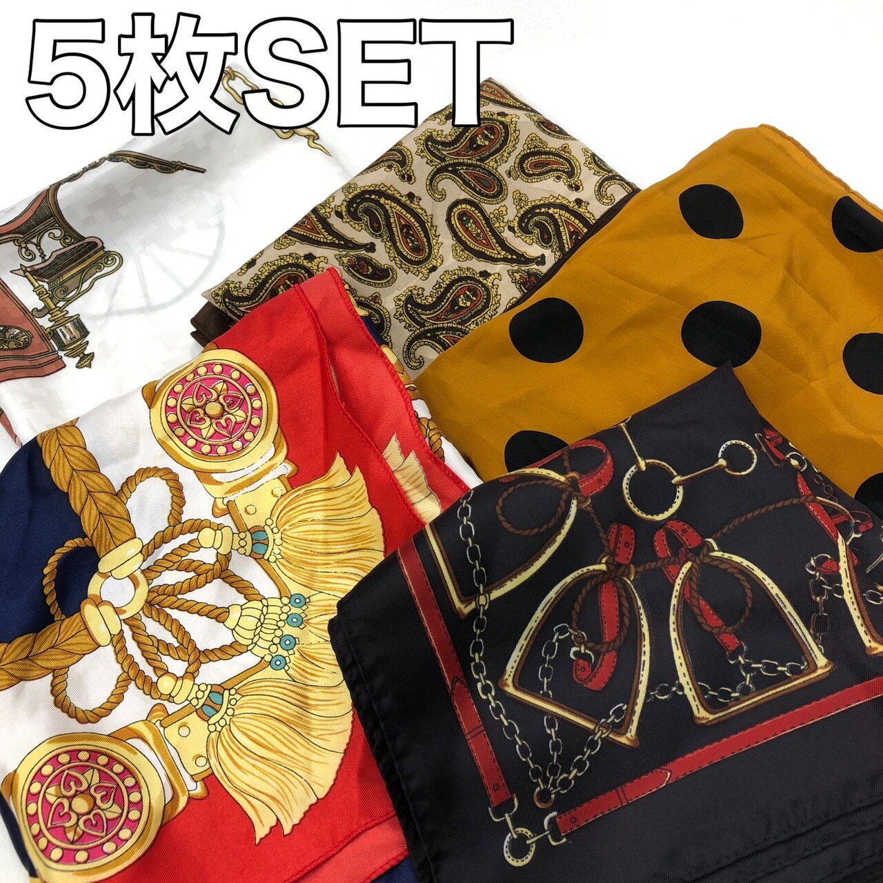 【30%OFF 9/11 12時まで】Vintage Scarf ビンテージ スカーフ 5枚SET アソート【小判】【大判】【卸売り】【古着】 古着 【中古】 中古 mellow 【あす楽対応】【古着屋mellow楽天市場店】