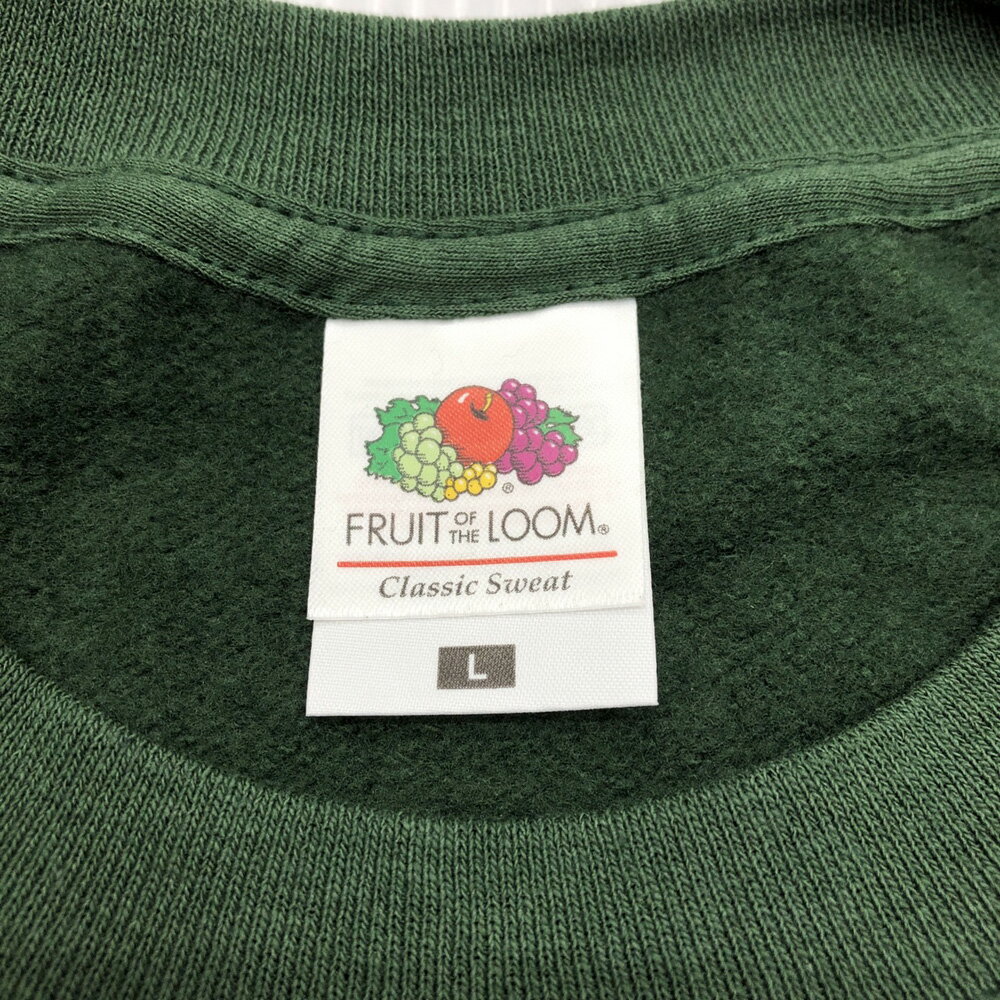 【Deadstock】FRUIT OF THE LOOM スウェットシャツ トレーナー クルーネック 無地 裏起毛　サイズ：L, XL ディープグリーン【新古品】デッドストック 新古品 mellow【あす楽対応】【古着 mellow楽天市場店】