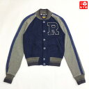 ★30 オフ クーポン 4/30 14時まで★Rugby Ralph Lauren ラグビー ラルフローレン ワッペン付き ラグラン スウェット スタジャン 長袖 サイズ：Lady 039 s XS ネイビー×グレー 【新品】 新品 mellow 【あす楽対応】【古着 mellow楽天市場店】