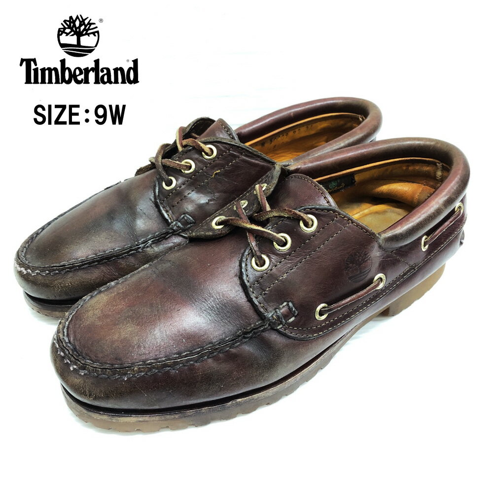 【中古】Timberland HERITAGE 3 EYE CLASSIC LUG 50009 ティンバーランド ヘリテージ 3アイ クラシック ラグ デッキシューズ バーガンディー サイズ：US 9W 古着 中古 mellow あす楽対応 古着屋mellow楽天市場店