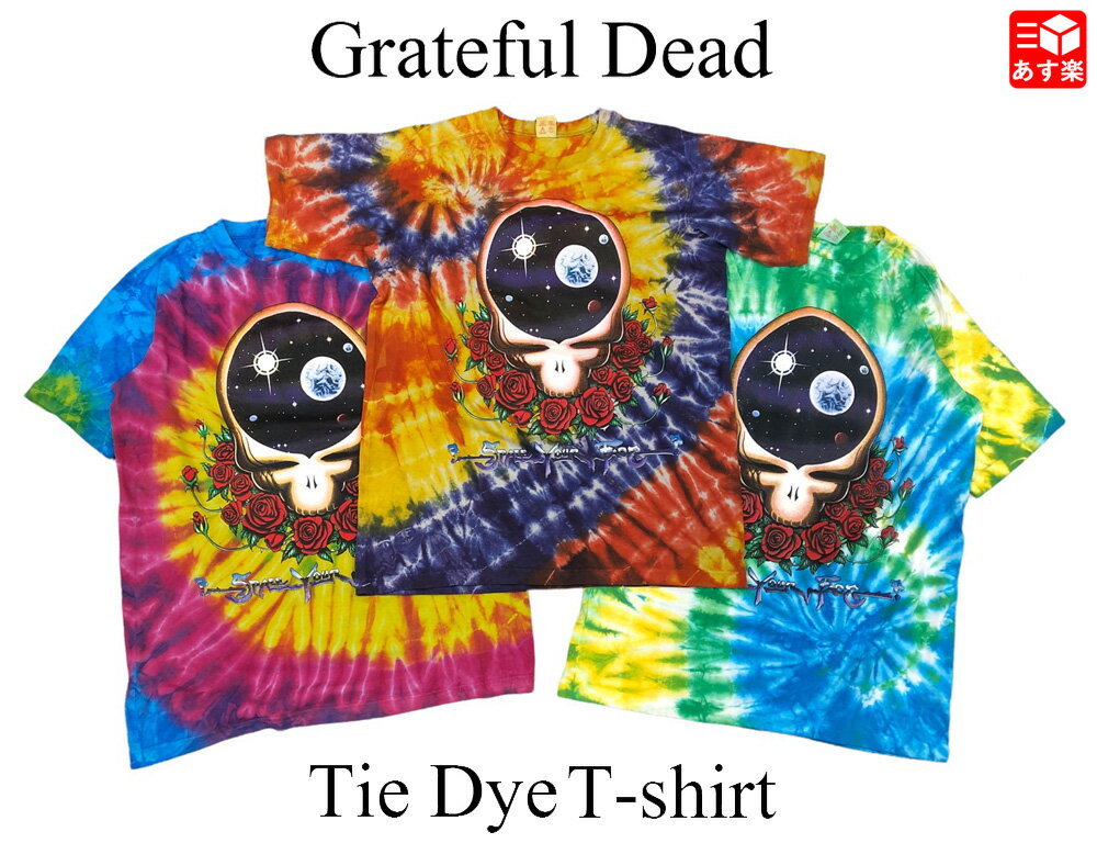 【ゆうパケット対応】Grateful Dead グレイトフル デッド SPACE YOUR FACE タイダイ染め Tシャツ 両面プリント ラグラン 半袖 Healthknit ヘルスニット サイズ：L 【バンドT】【ロックT】【古着】古着【中古】 中古 mellow【あす楽対応】【古着屋mellow