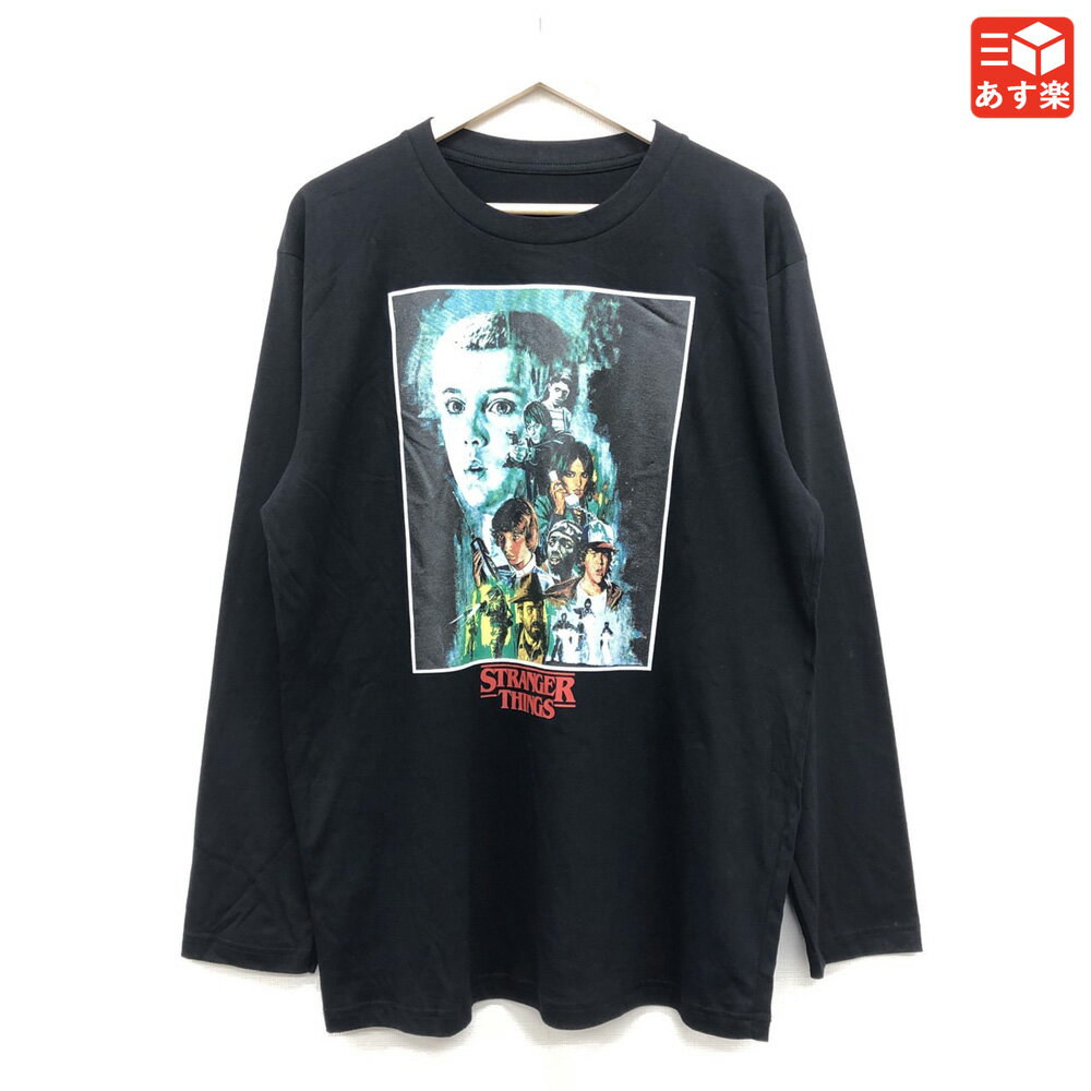 ストレンジャー・シングス STRANGER THINGS プリント ロンT 長袖 ロングスリーブ Tシャツ サイズ：Men's XL位 ブラック 新品 mellow 