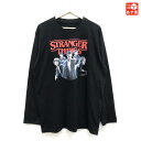 ストレンジャー・シングス STRANGER THINGS "FRIENDS DON'T LIE" プリント ロンT 長袖 ロングスリーブ Tシャツ サイズ：Men's XL位 ブラック 新品 mellow 