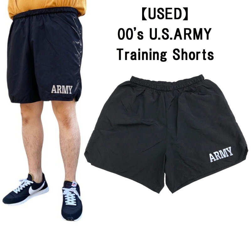 US古着 00's U.S.ARMY Training Shorts アメリカ軍 トレーニング ショーツ ショートパンツ リフレクタープリント　サイズ(表記)：M, L, XL ブラック あす楽対応