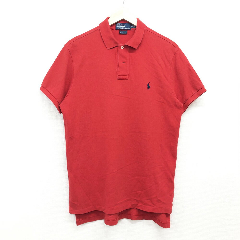 訳あり US古着 ポロ ラルフローレン POLO RALPH LAUREN 鹿の子 ポロシャツ 半袖 ワンポイント刺繍 CUSTOM FIT サイズ:メンズ M...