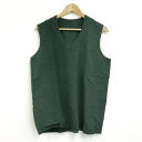 French Army Over Dye Linen Vest ''Olive'' フランス軍 後染め リネン ベスト オリーブ系 サイズ:メンズ M相当【中古...