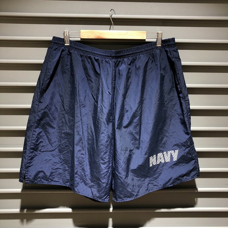 US古着 US NAVY SOFFE フィジカルショーツ 紺 2XL USA製 W35～W42位