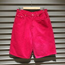 USA製 M・D・M カラー デニム ショートパンツ 赤 W34