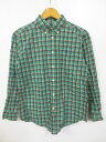 Ralph Lauren/ラルフローレン ワンポイント 長袖 チェック柄 ボタンダウンシャツ グリーンベース 【サイズ:Boy's L】【レディース】【小さめ】...