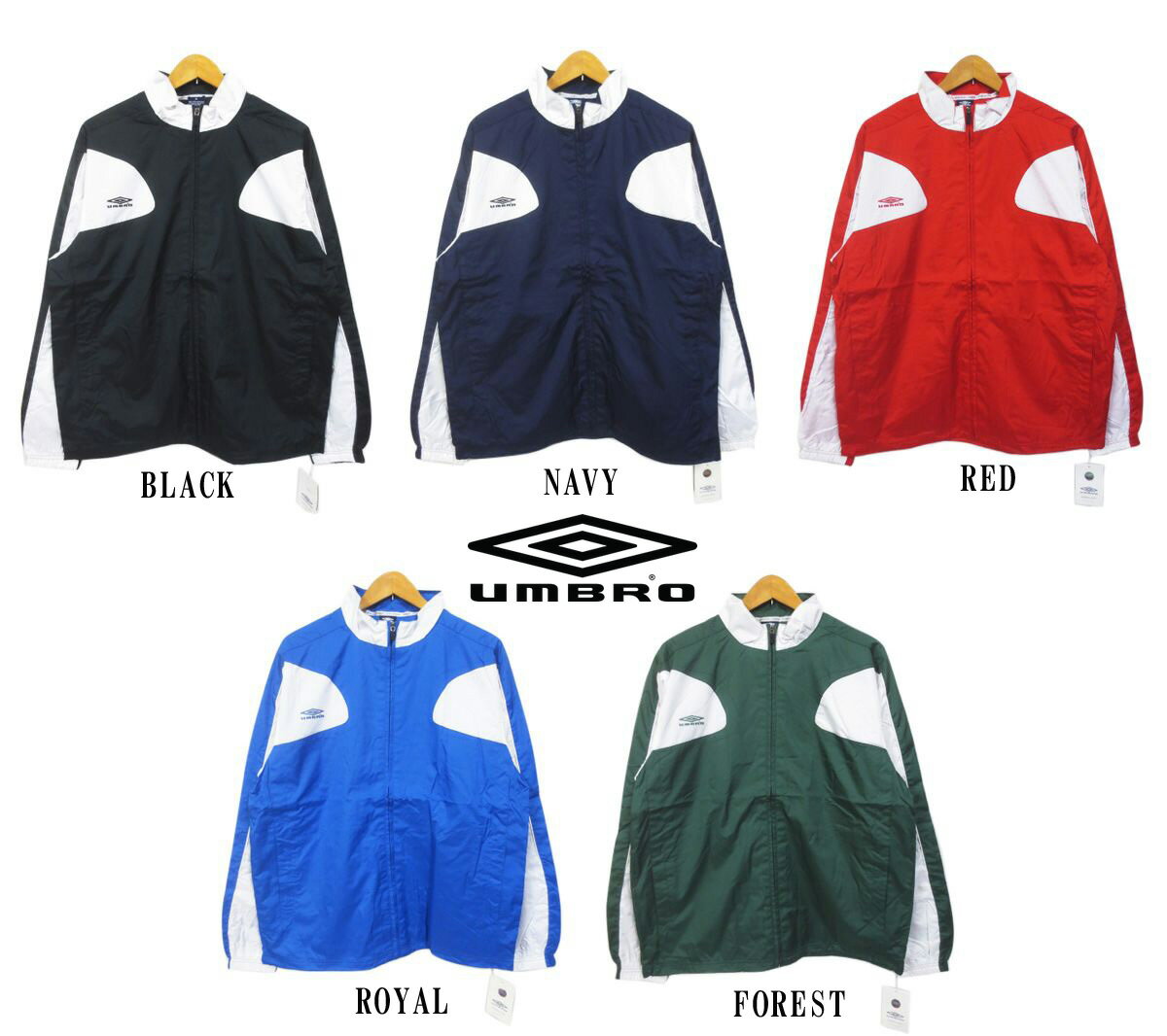 アンブロ UMBRO ウインドブレーカー 長袖 サイズ:S,M,L,XL,2XL カラー:BLACK NAVY RED ROYAL FOREST【新品】 mellow ナイロン ジャケット 【あす楽対応】