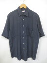 ドット総柄 レーヨンシャツ 半袖 サイズ:M ネイビー×ホワイト【古着】 古着 【中古】 中古 mellow【古着屋mellow楽天市場店】