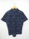 FADED GLORY リサイズ ボタンダウンシャツ 半袖 ヨット 総柄 サイズ:Men's M位 ネイビー【古着】 古着 【中古】 中古 mellow【古着屋...