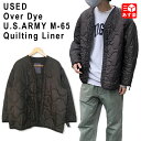 Over Dye U.S.ARMY M-65 Quilting Liner Jacket アメリカ軍 ミリタリー 後染め M-65 キルティング ライナー ジャケット サイズ:SMALL,MEDIUM ブラック【中古】中古 mellow【あす楽対応】【古着 mellow楽天市場店】