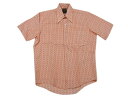 【今ならお得★ポイント10倍】70's Deadstock MR VAN DYKE 小花柄 半袖シャツ 橙×白 【サイズ:14 1/2 , 15 , 15 1/...