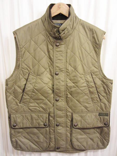 【サンプル品】POLO Ralph Lauren ラルフローレン キルティングベスト オリーブカーキ 表記(M)【新品】【古着屋mellow楽天市場店】