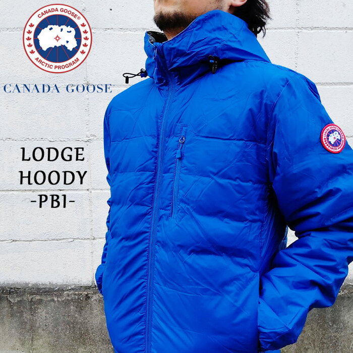 カナダグース CANADA GOOSE ロッジフーディー ダウンジャケット PBI LODGE HOODY Made in CANADA ブルー サイズ：S , M , L 【5055MPB】【新品】 新品 mellow カナダ企画 アウター Slim Fit ダウンパーカー ライトダウン 【あす楽対応】【古着 mellow楽天市場店】