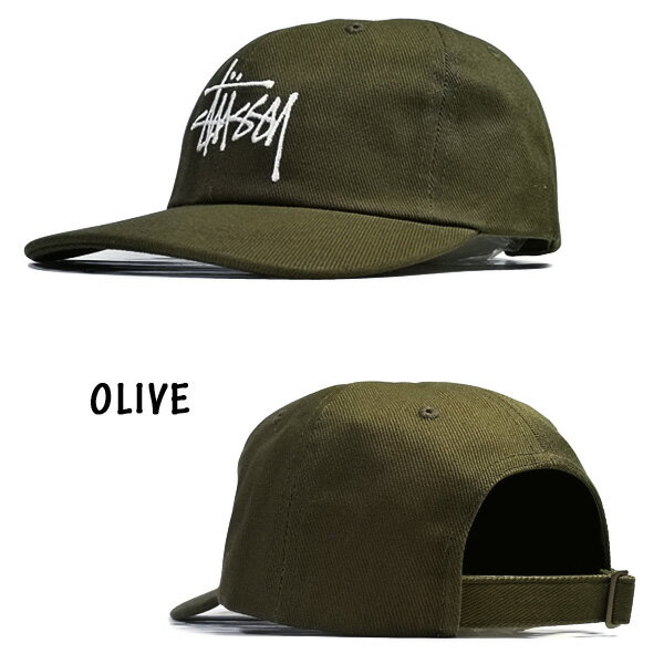 ステューシー STUSSY キャップ ビッグロゴ ストラップバック BIG LOGO LOW PRO CAP ネイビー オリーブ 【131915】【新品】 新品 mellow USA企画 刺繍 ロー プロ ベースボールキャップ 帽子 ストリート 【あす楽対応】【古着屋mellow楽天市場店】