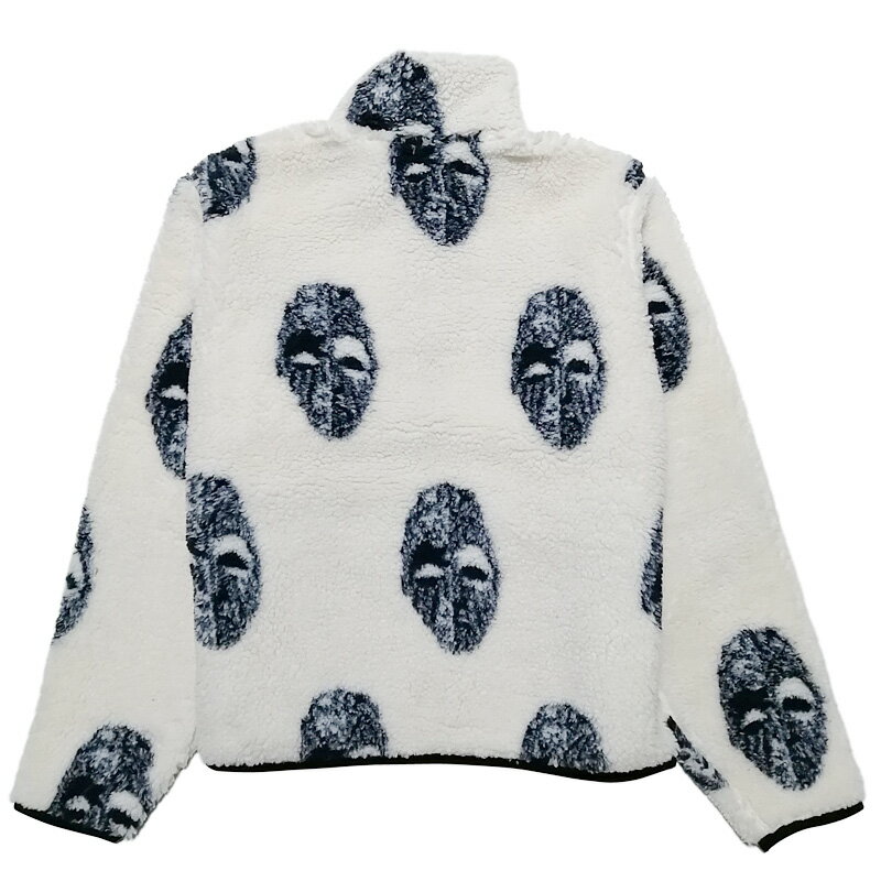 ステューシー STUSSY シェルパジャケット マスク ジャカード ボア フリース MASK JACQUARD SHERPA ナチュラル サイズ：S , M , L , XL 【118389】【新品】 新品 mellow ブルゾン ジップアップ フルジップ ストリート 【あす楽対応】【古着屋mellow楽天市場店】