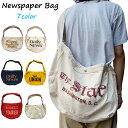 ニュースペーパーバッグ キャンバス ショルダーバッグ NEWSPAPER BAG 生成り エンジ ネイビー イエロー レッド 7カラー 【新品】 新品 mellow カバン 鞄 プリント 【あす楽対応】【古着 mellow楽天市場店】