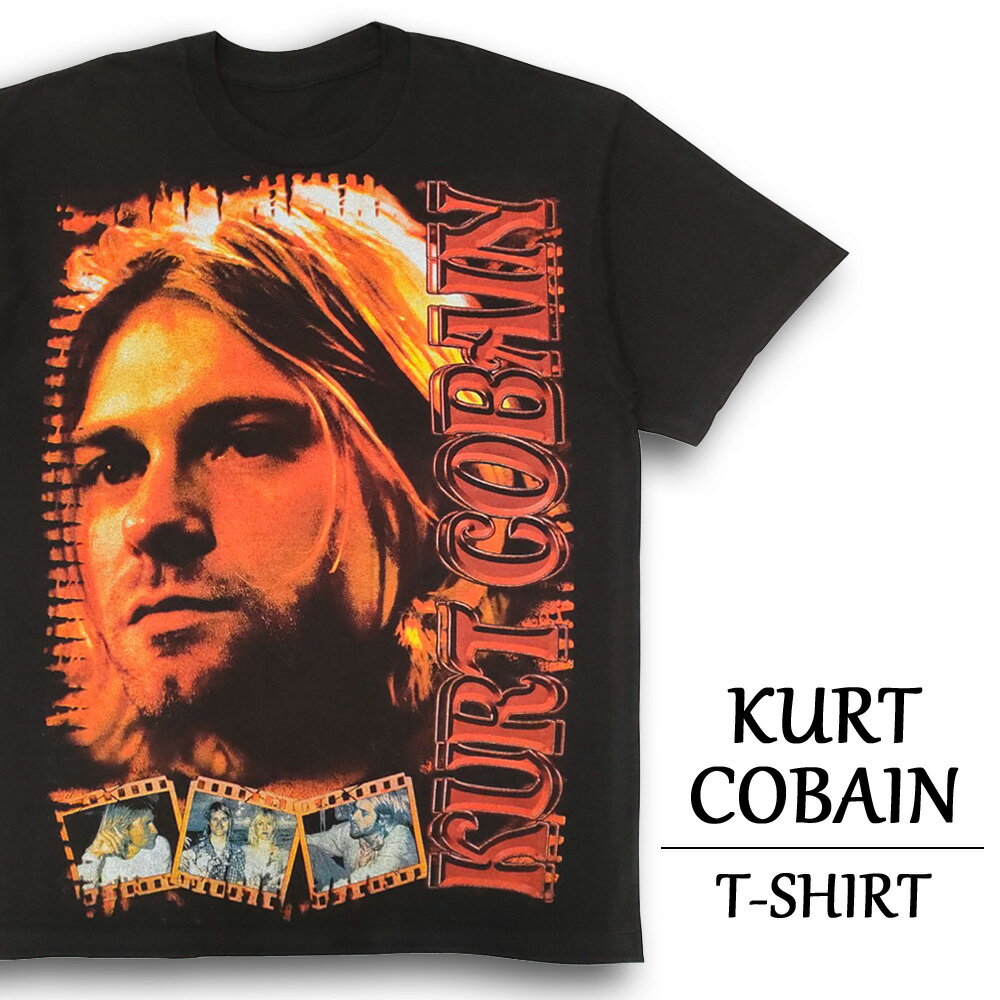 カート・コバーン Tシャツ 半袖 KURT COBAIN バンドTシャツ サイズ:メンズ XL 相当 ビッグサイズ ブラック 【新品】