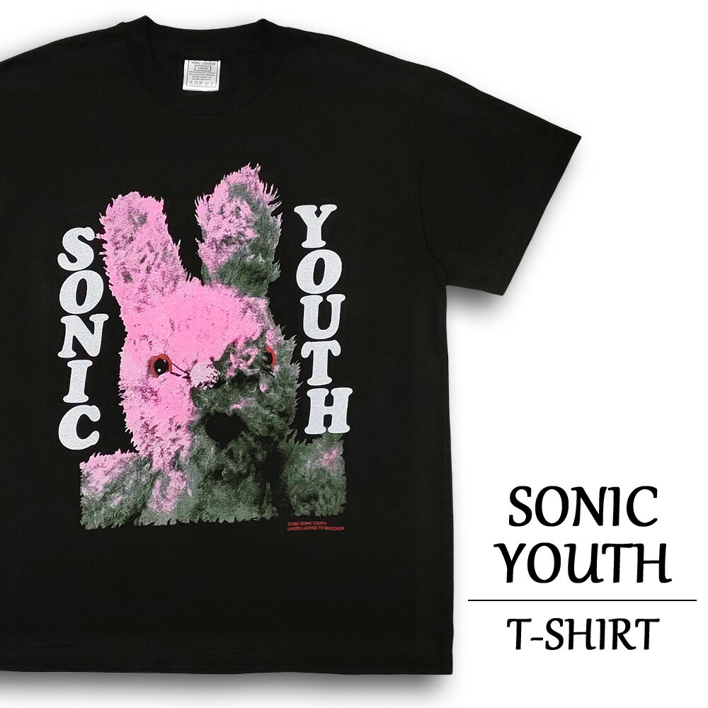 ソニックユース Tシャツ 半袖 SONIC YOUTH ダーティーバニー ブラック サイズ：メンズ L Dirty Bunny バンドTシャツ ロックTシャツ 大きいサイズ 【新品】