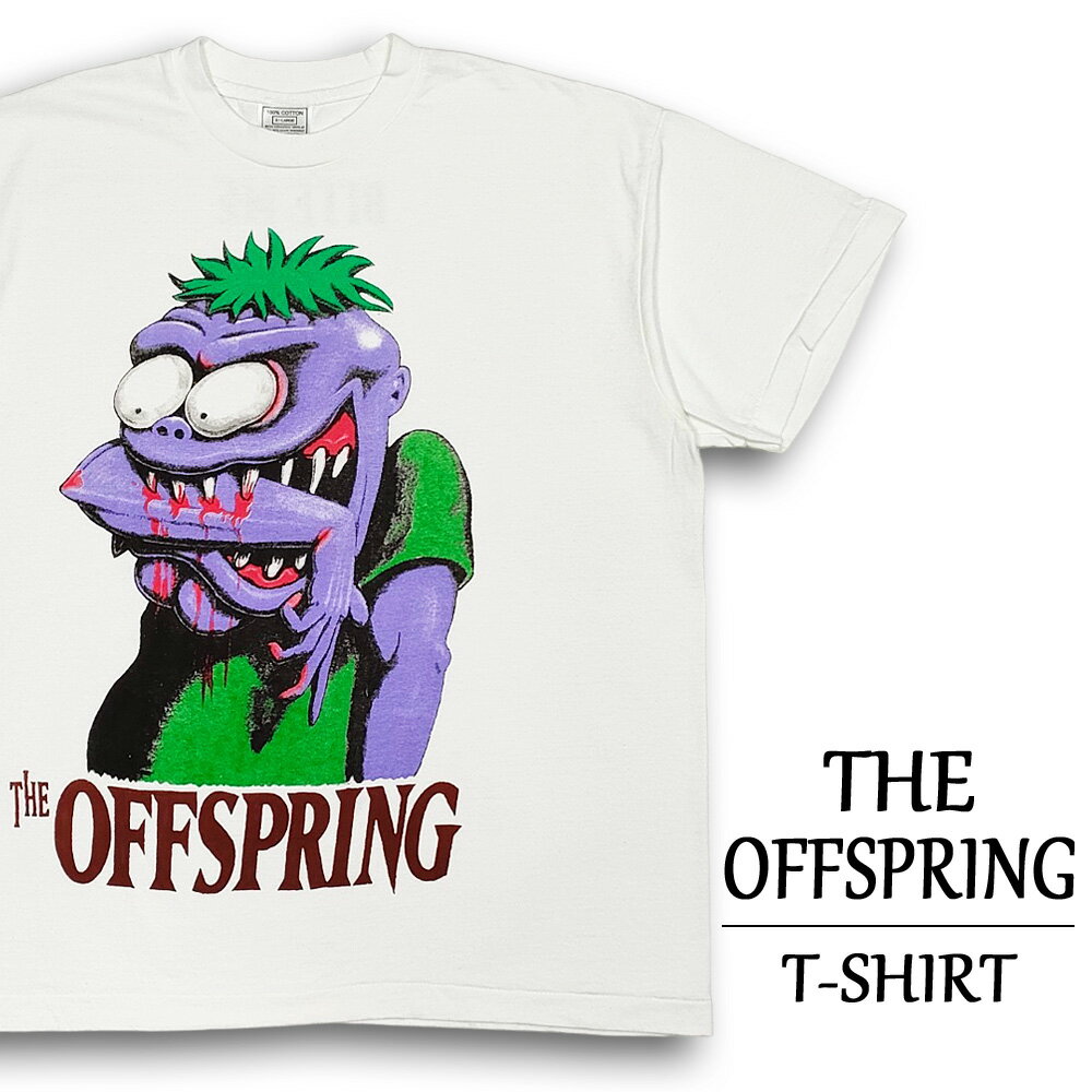 オフスプリング Tシャツ 半袖 THE OFFSPRING モンスター ホワイト サイズ:メンズ L , XL BITE ME バンドTシャツ ロックTシャツ ...