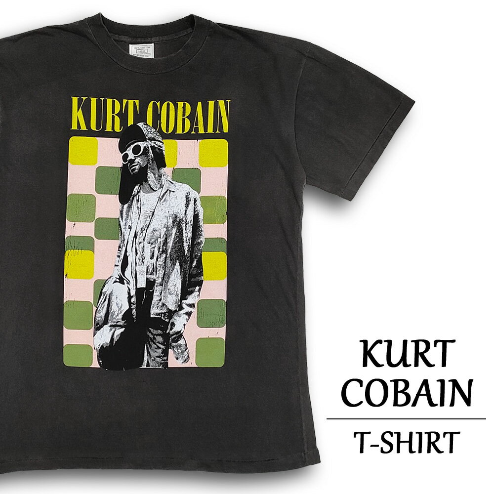 カートコバーン Tシャツ 半袖 KURT COBAIN フェード ブラック サイズ:メンズ L ニルヴァーナ Nirvana バンドTシャツ ロックTシャツ 【...