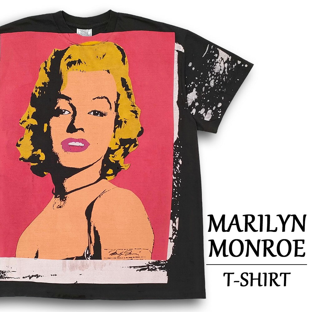 マリリンモンロー Tシャツ 半袖 モスキートヘッド風 MARILYN MONROE ブラック サイズ:メンズ L , XL 総柄 大きいサイズ 【新品】