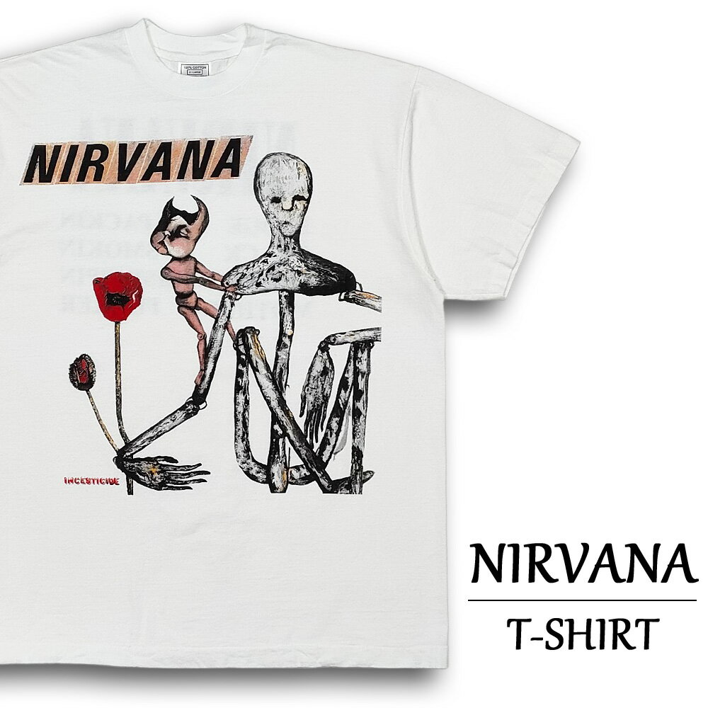 ニルヴァーナ Tシャツ 半袖 インセスティサイド ホワイト サイズ:メンズ XL NIRVANA Incesticide バンドTシャツ ロックTシャツ 大きい...