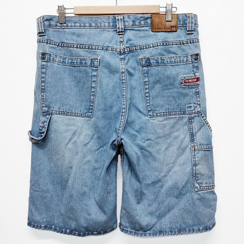 U.S. POLO ASSN デニム カーペンター ショートパンツ ブルー サイズ：W36 古着 ショーツ ユーエスポロアッスン ペインター インディゴ 膝下 【中古】