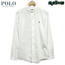 ポロ ラルフローレン ボタンダウン シャツ 長袖 Polo Ralph Lauren メンズ M ホワイト SLIM FIT ワンポイント 刺繍 無地 白シャツ...
