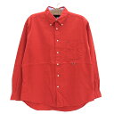 【今ならお得★ポイント5倍】トミー ヒルフィガー/TOMMY HILFIGER ボタンダウン シャツ 長袖 ワンポイント サイズ:L レッド 【古着】 古着 【...