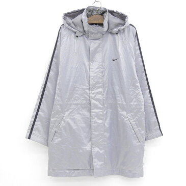 ナイキ/NIKE ベンチコート 長袖 ワンポイント刺繍 サイズ:L シルバー 【古着】 古着 【中古】 中古 mellow 【あす楽対応】【古着屋mellow楽天市場店】
