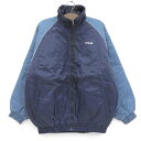 フィラ/FILA 中綿 ナイロン ジャケット 長袖 ロゴ刺繍 サイズ:L ネイビー×ブルーグレー 【古着】 古着 【中古】 中古 mellow 【古着屋mell...