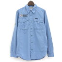 【今がお得★ポイント5倍でゲット】コロンビア/Columbia ナイロンシャツ 長袖 刺繍入り サイズ:YOUTH L ライトブルー系 【古着】 古着 【中古】...
