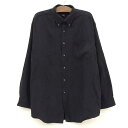 【今がお得★ポイント5倍でゲット】Croft&Barrow ソフトスエード ボタンダウンシャツ 長袖 無地 サイズ:XL ブラック 【古着】 古着 【中古】 中...