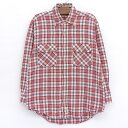 【今がお得★ポイント5倍でゲット】コカ・コーラ/Coca-Cola チェック柄 シャツ 長袖 サイズ:Men's M位 エンジ×ホワイト×ネイビー 【古着】 古...