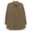 【今がお得★ポイント5倍でゲット】UPS プリント入り ワークシャツ 長袖 サイズ:XL ダークブラウン 【古着】 古着 【中古】 中古 mellow 【古着屋...