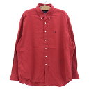 【今ならお得★ポイント5倍】ラルフローレン/Ralph Lauren ワンポイント ボタンダウン シャツ 長袖 サイズ:XL エンジ 【古着】 古着 【中古】 ...