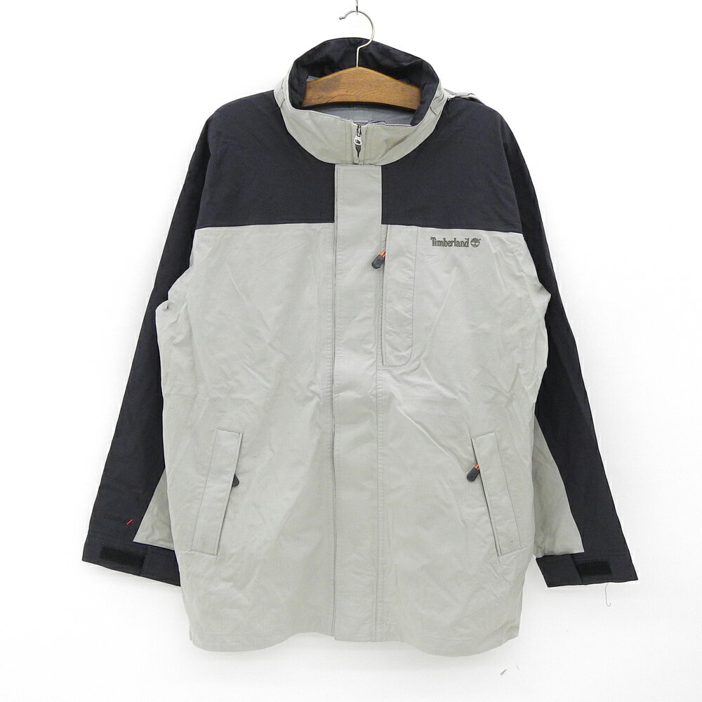 ティンバーランド/Timberland WEATHER GEAR ナイロン ジャケット マウンテンパーカー 長袖 サイズ：M グレー ブラック 【古着】 古着 【中古】 中古 mellow 【古着屋mellow楽天市場店】