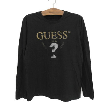 【50%オフ 6/11 12時まで】ゲス/GUESS ロゴプリント ロングスリーブ Tシャツ 長袖 ロンT サイズ：Men's M位　ブラック 【古着】 古着 【中古】 中古 mellow 【古着屋mellow楽天市場店】