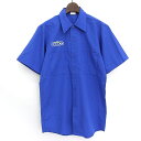 【今がお得★ポイント5倍でゲット】GEMCO ワークシャツ 半袖 プリント入り サイズ:Men's S位 ブルー【古着】 古着 【中古】 中古 mellow【古...