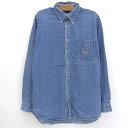 トミーヒルフィガー TOMMY HILFIGER デニム ボタンダウンシャツ 長袖 サイズ:L 【古着】 古着 【中古】 中古 mellow【古着屋mellow...