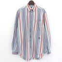 トミーヒルフィガー TOMMY HILFIGER マルチストライプ ロングスリーブ ボタンダウンシャツ 長袖 サイズ:S 【古着】 古着 【中古】 中古 mel...