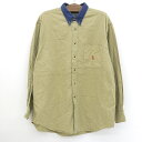 【今ならお得★ポイント5倍】ノーティカ nautica コットンツイル ボタンダウンシャツ 長袖 サイズ:XL ベージュ【古着】 古着 【中古】 中古 mell...