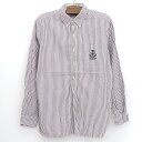 【今ならお得★ポイント5倍】ラルフローレン RALPH LAUREN ボタンダウンシャツ キャンディーストライプ バーガンディー 長袖 サイズ:L 【CLASS...