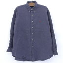 【今ならお得★ポイント5倍】ラルフローレン RALPH LAUREN ボタンダウンシャツ コットンツイル チャコール 長袖 サイズ:L 【BLAKE】【古着】 ...