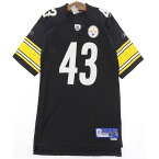 Reebok NFL ピッツバーグ・スティーラーズ/Pittsburgh Steelers メッシュ フットボールジャージ 半袖 サイズ：L ブラック×イエロー 【古着】 古着 【中古】 中古 mellow 【古着屋mellow楽天市場店】