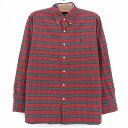【今ならお得★ポイント5倍】ラルフローレン Ralph Lauren ロングスリーブ ボタンダウンシャツ 長袖 サイズ:L レッド×グリーンチェック CUSTO...